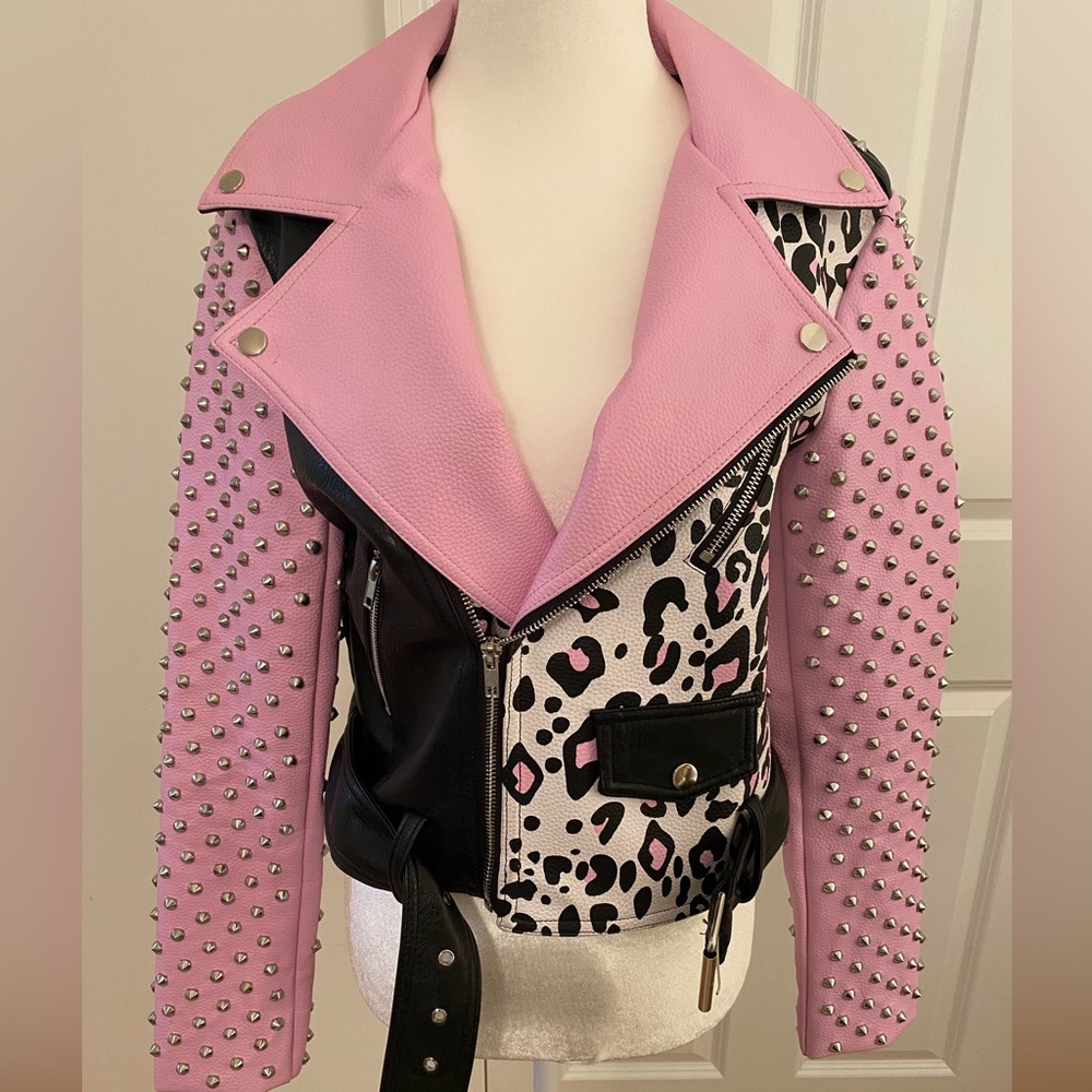Azalea Wang Akira Moto Studded Jacket